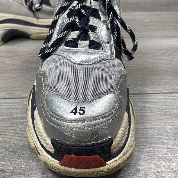 Balenciaga Triple S Silver Black Red Size 45 (US 12) - Picture 7 of 14